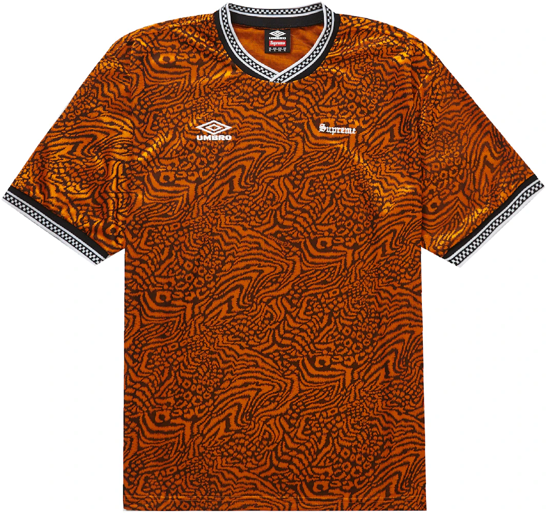 Supreme Umbro Jacquard Animal Print Soccer Jersey Orange - SS23 - US