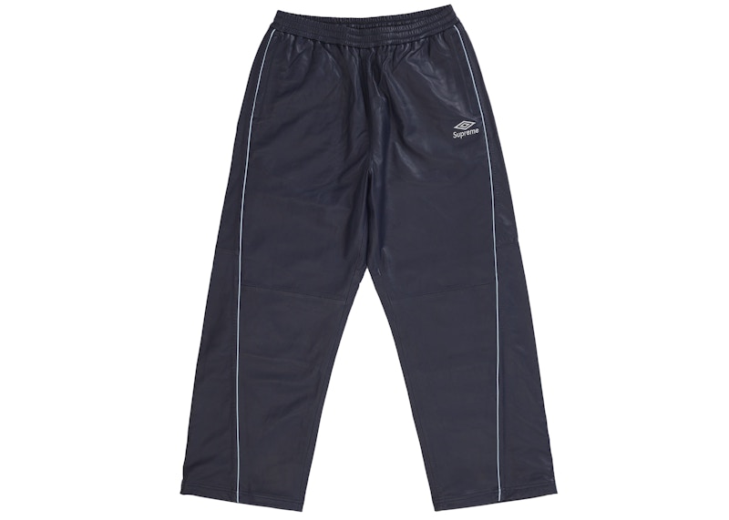 【美品】supreme umbro track pant navyトラック L Supreme Umbro Leather Track Pant Navy Men's - US