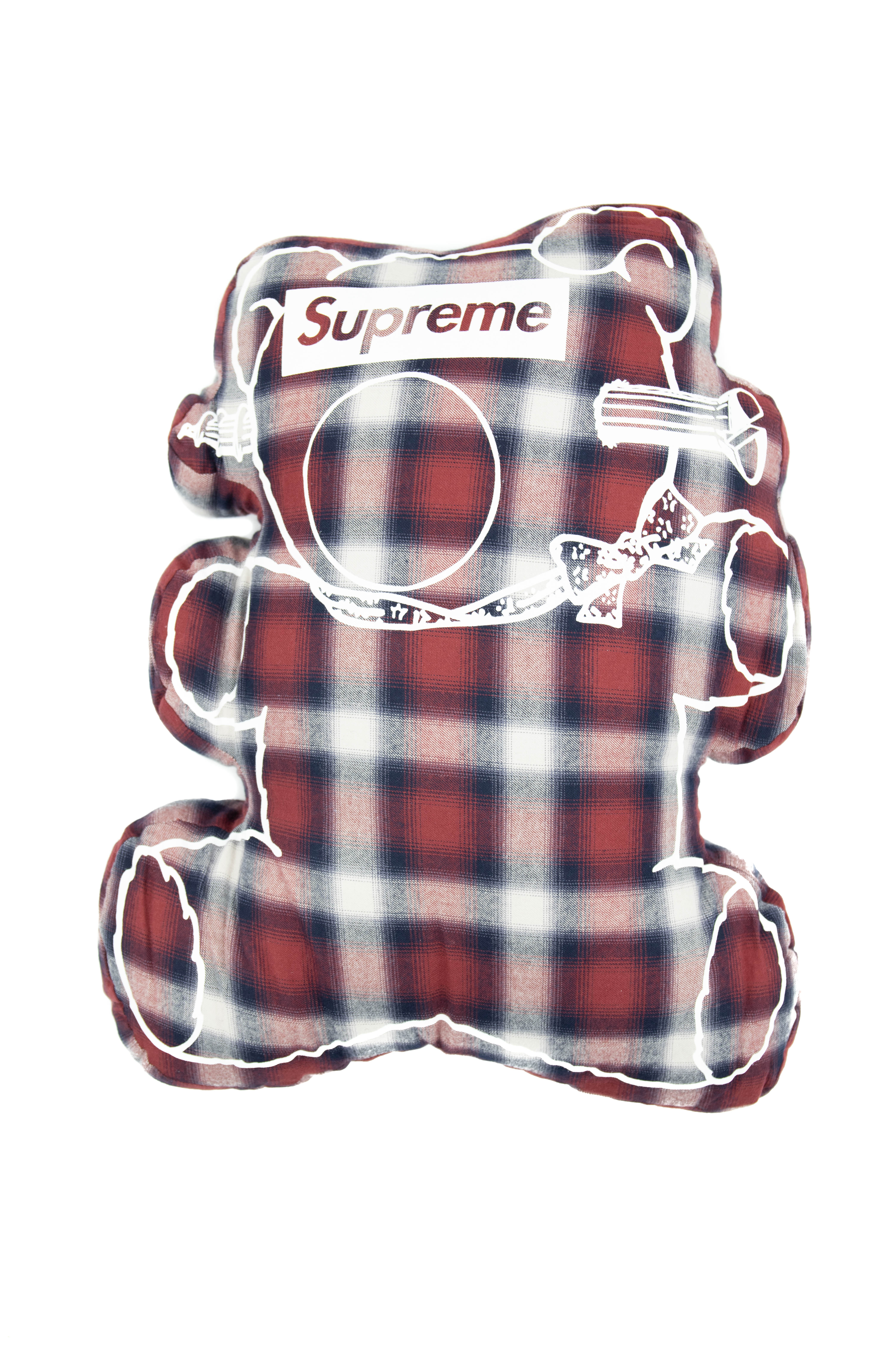 Supreme Undercover Bear Pillow Plaid