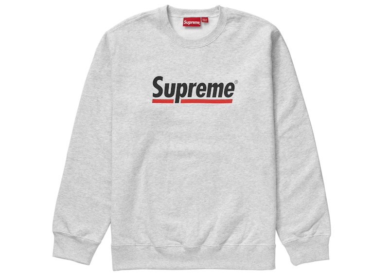 supreme Underline Crewneck M Ash Grey | hartwellspremium.com