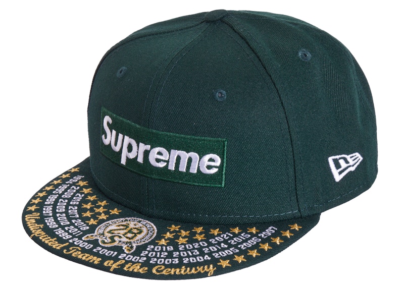 Supreme Undisputed Box Logo New Era Fitted Hat Dark Green - FW21 - JP