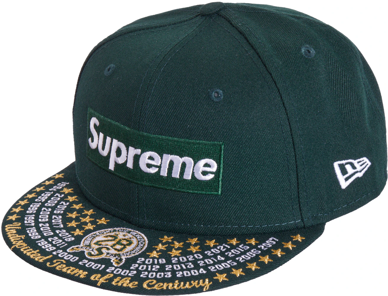 Supreme Undisputed Box Logo New Era Fitted Hat Dark Green