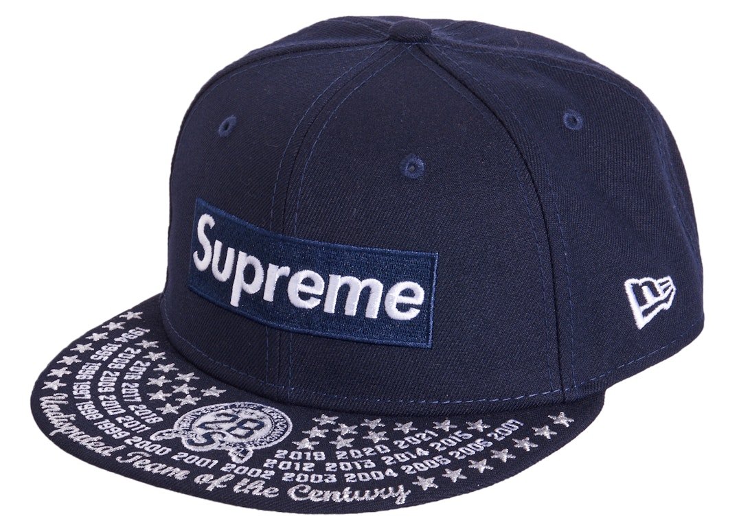 Pre-owned Supreme Undisputed Box Logo New Era Fitted Hat Navy