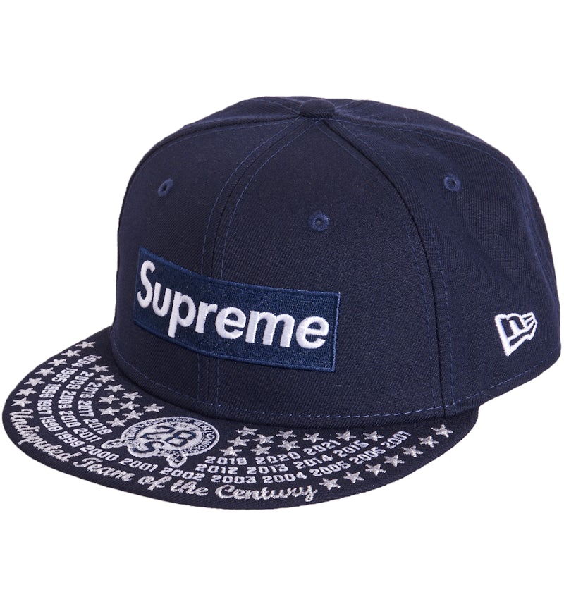 Supreme Undisputed Box Logo New Era Fitted Hat Navy FW21 US