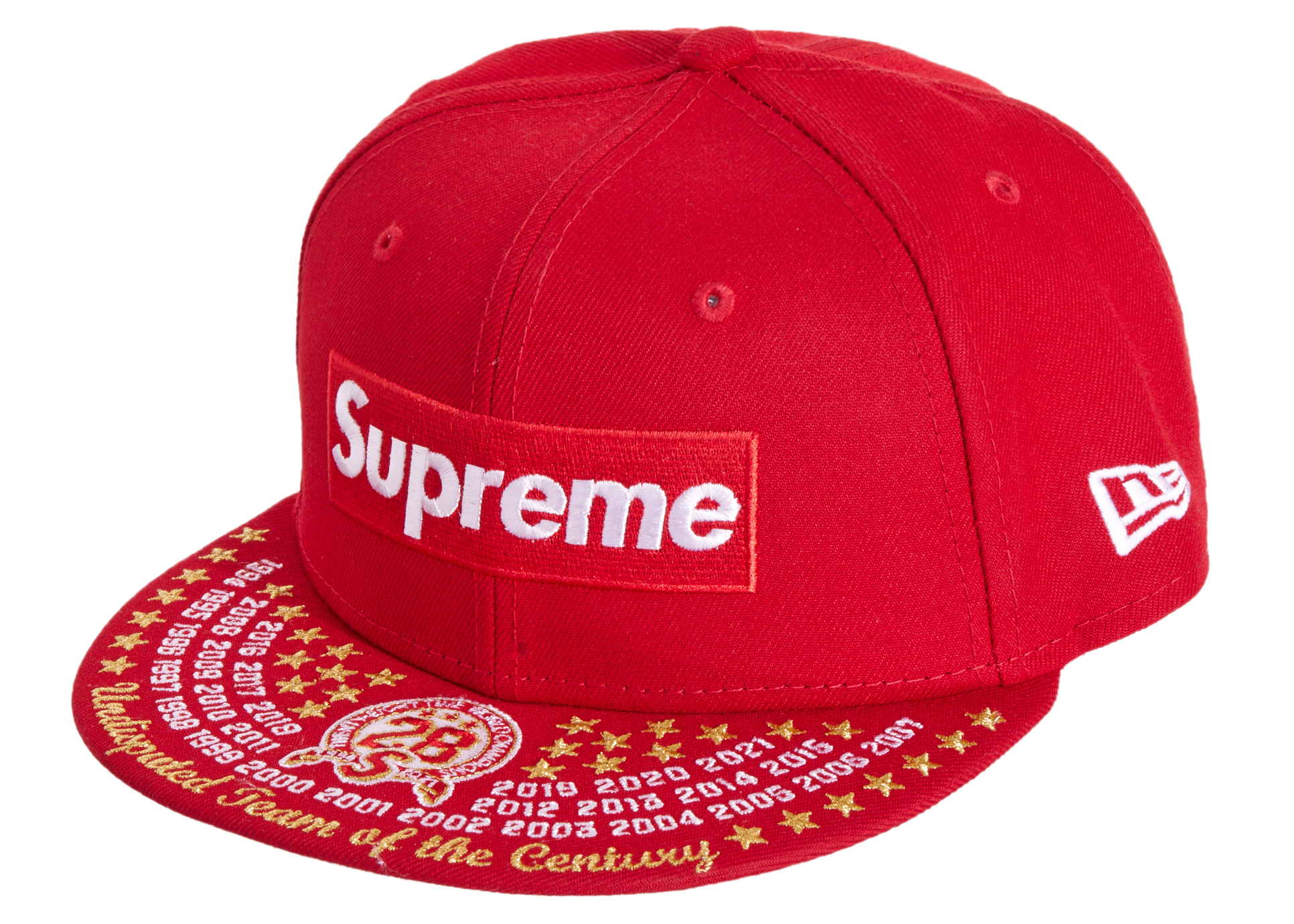 Supreme Undisputed Box Logo New Era Fitted Hat Red - FW21 - US
