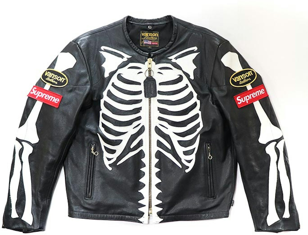 Supreme Vanson Leather Bones Jacket Black Fw17