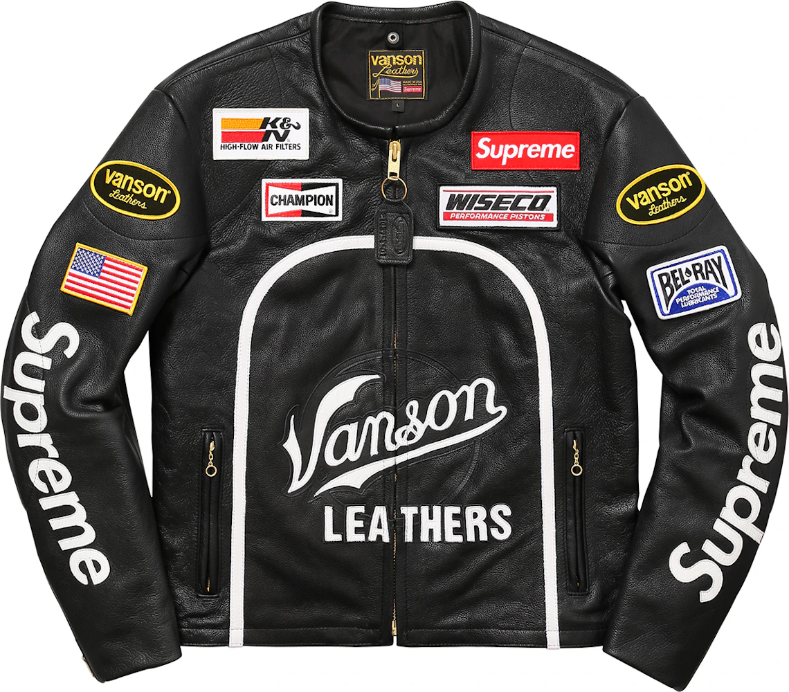 Supreme Vanson Leather Star Jacket Black Men's - SS17 - GB