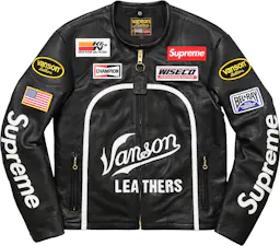 Supreme Vanson Leather Bones Jacket Black Men's - FW17 - US