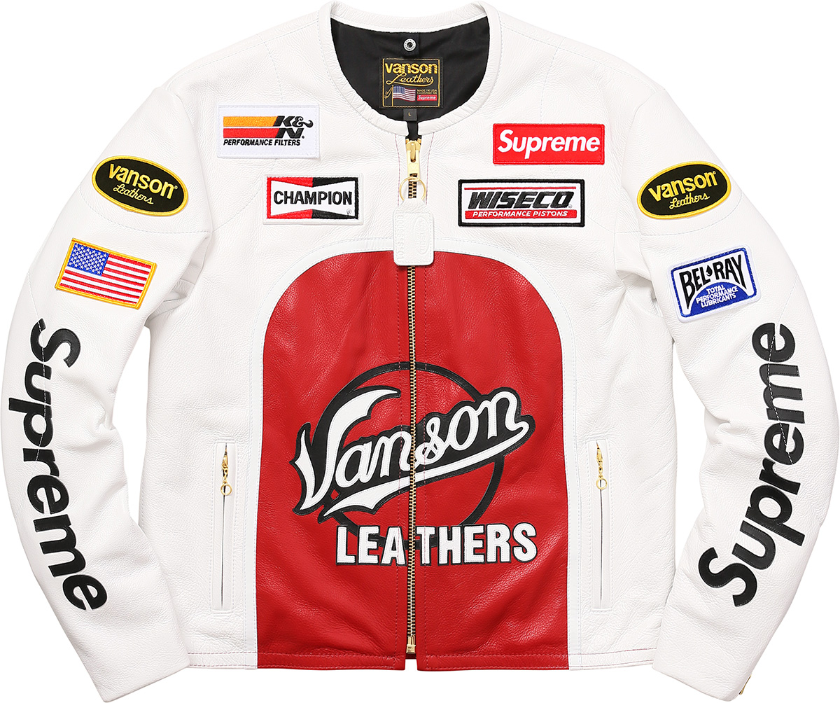 Supreme Vanson Leather Star Jacket White メンズ - SS17 - JP