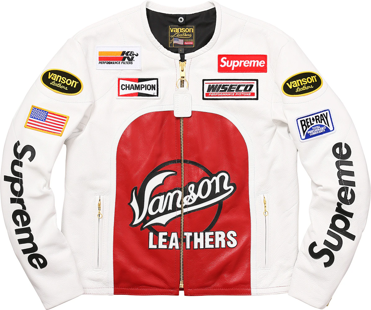 Supreme Vanson Leather Star Jacket White Men's - SS17 - US