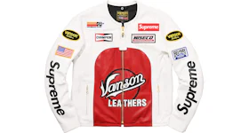 Supreme Vanson Leather Star Jacket White