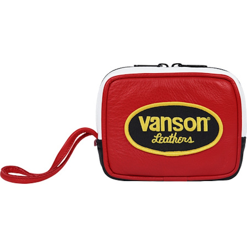 Supreme Vanson Leather Wristbag Red