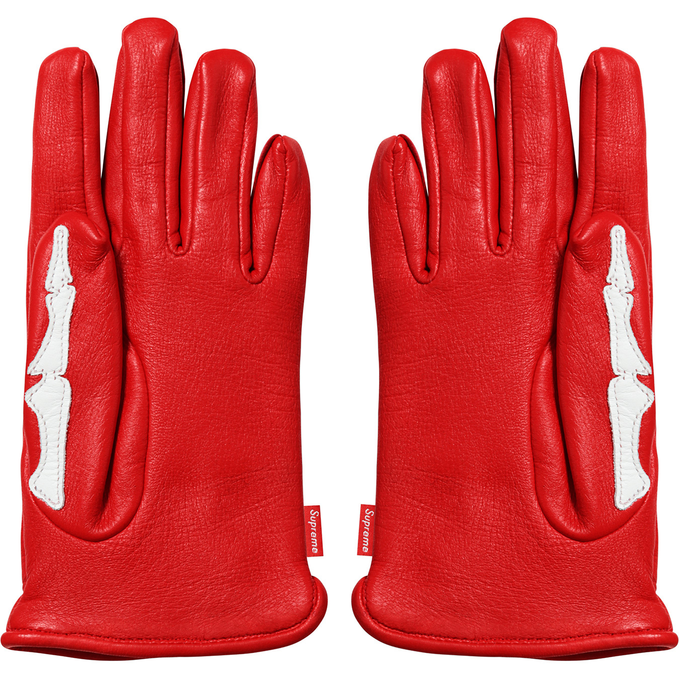 Supreme Vanson Leather X-Ray Gloves Red - FW17 - US