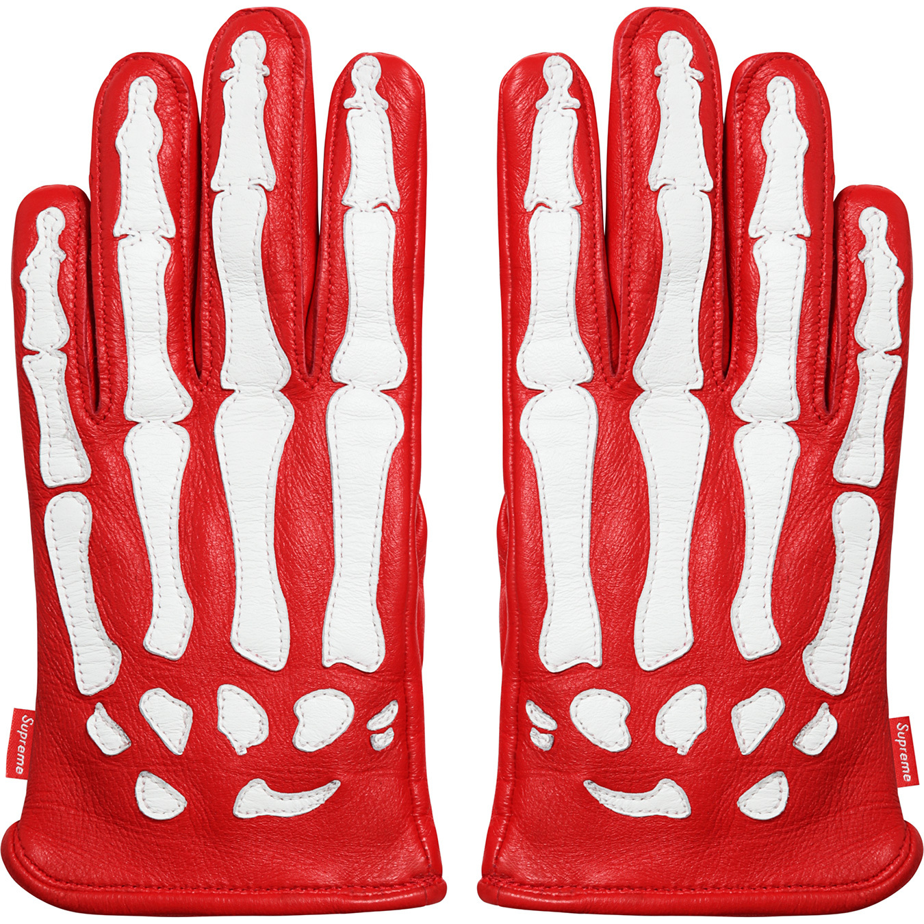 Supreme Vanson Leather X-Ray Gloves Red
