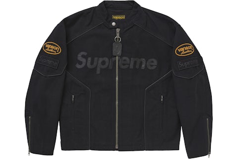 Supreme Vanson Leathers Cordura Cotton Jacket Black Men's SS25 US