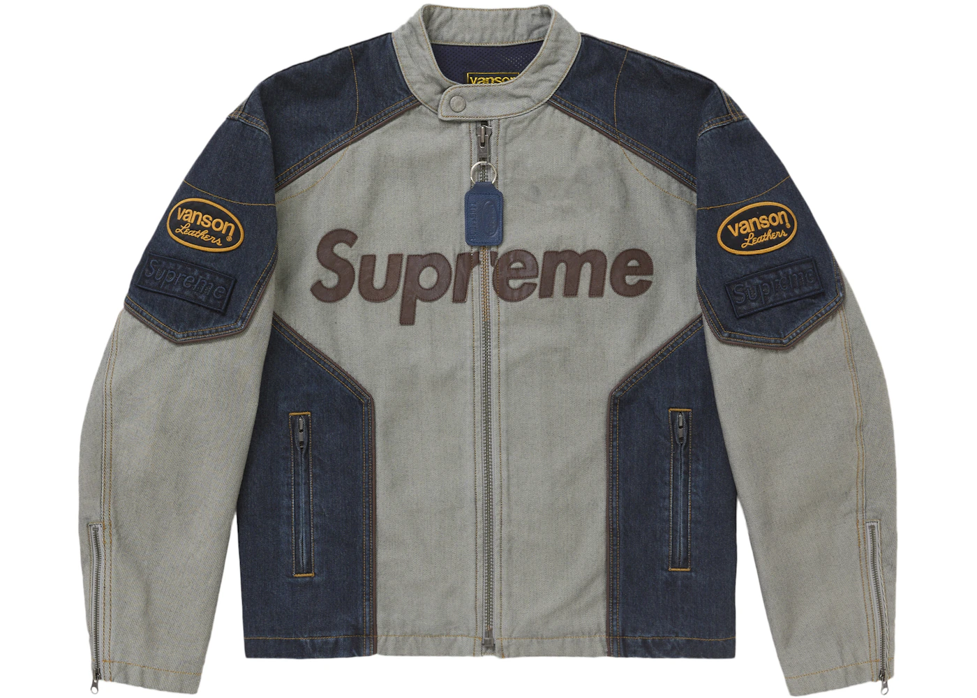 Supreme Vanson Leathers Cordura Cotton Jacket Denim Hombre SS25 ES