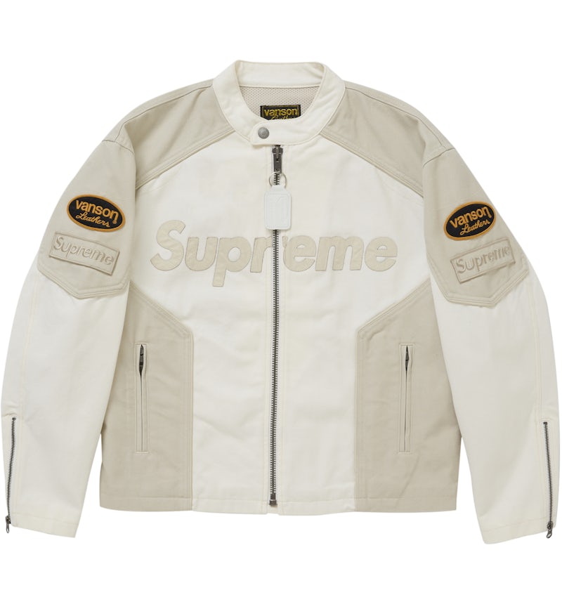Supreme Vanson Leathers Cordura Cotton Jacket White Men's SS25 US