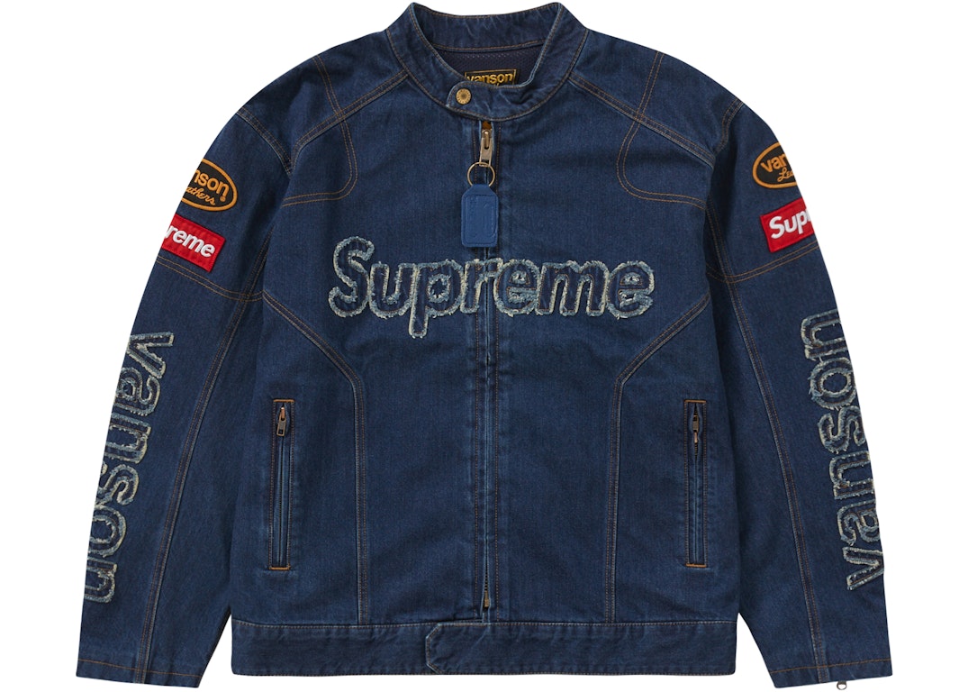 Pre-owned Supreme Vanson Leathers Cordura Denim Jacket Blue