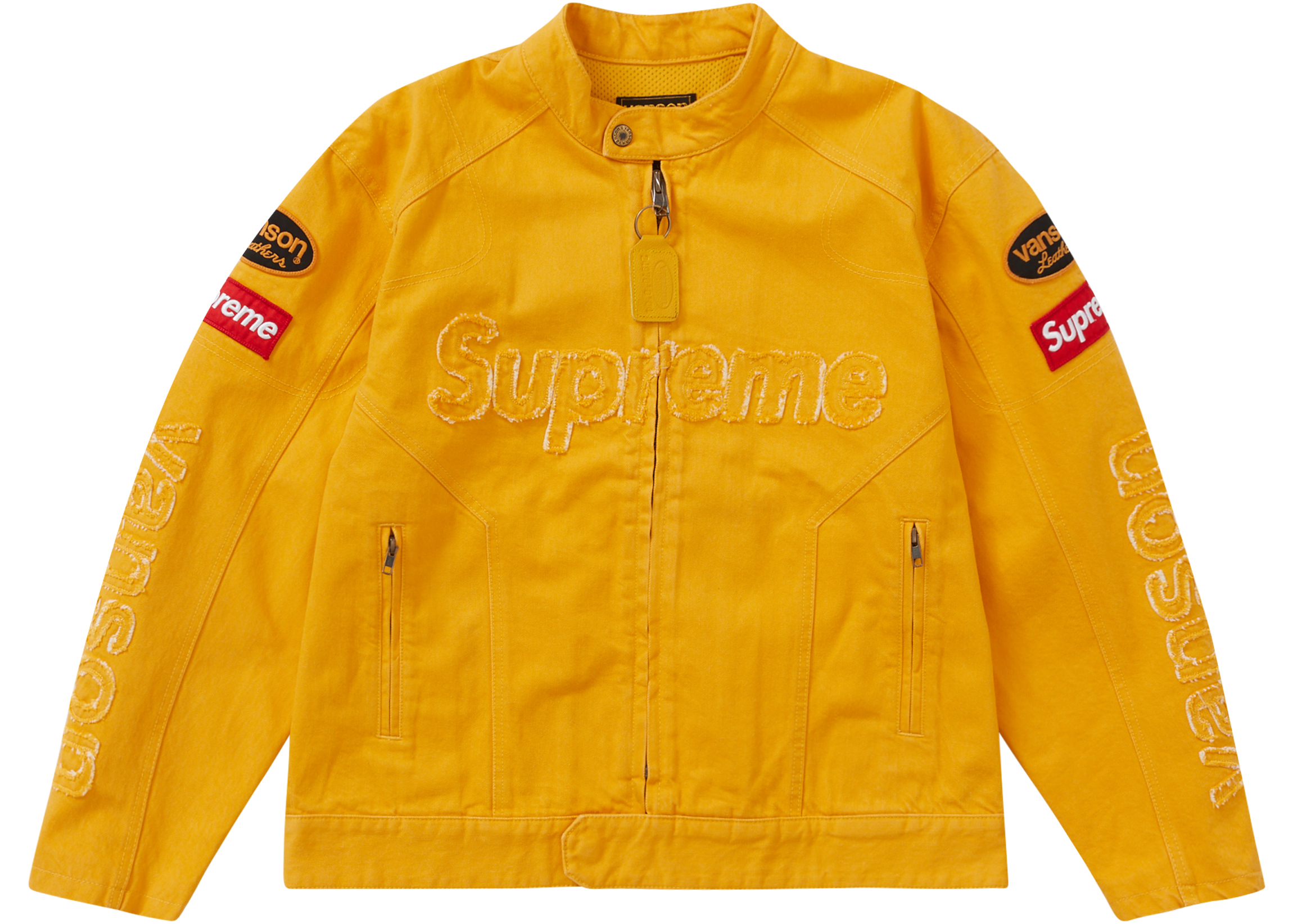 Supreme Vanson Leathers Cordura Denim Jacket Yellow Men's - FW22 - US