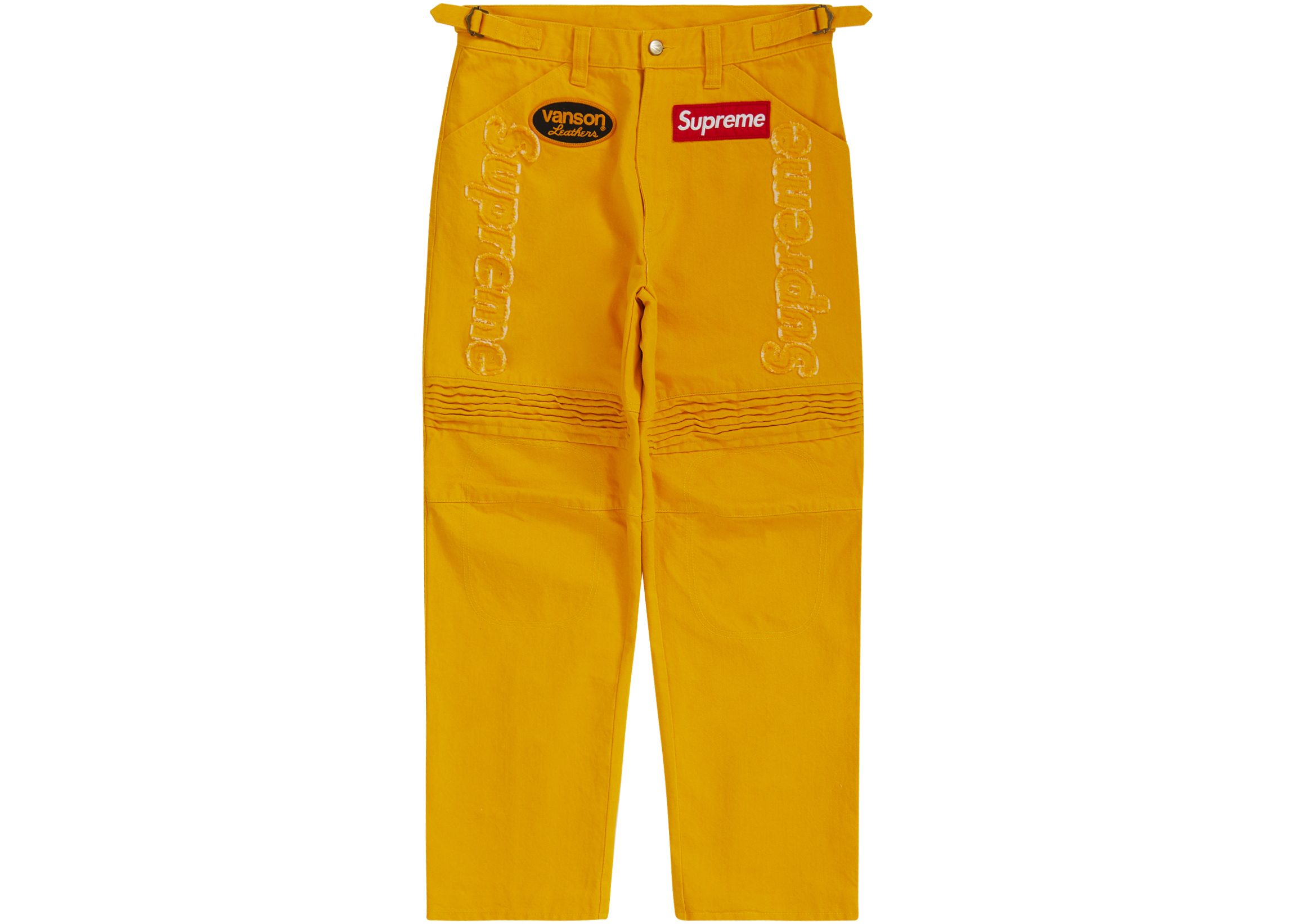 Supreme Vanson Leathers Cordura Denim Racing Pant Yellow Men's 