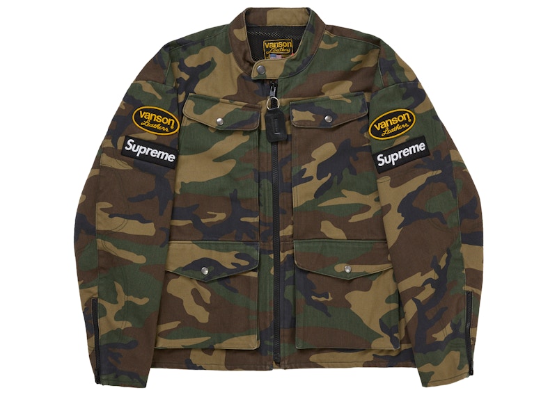Supreme Vanson Leathers Cordura Jacket (SS26) Woodland Camo Men's