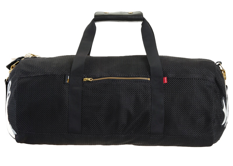 Supreme Vanson Leathers Cordura Mesh Duffle Bag Black - SS22 - US