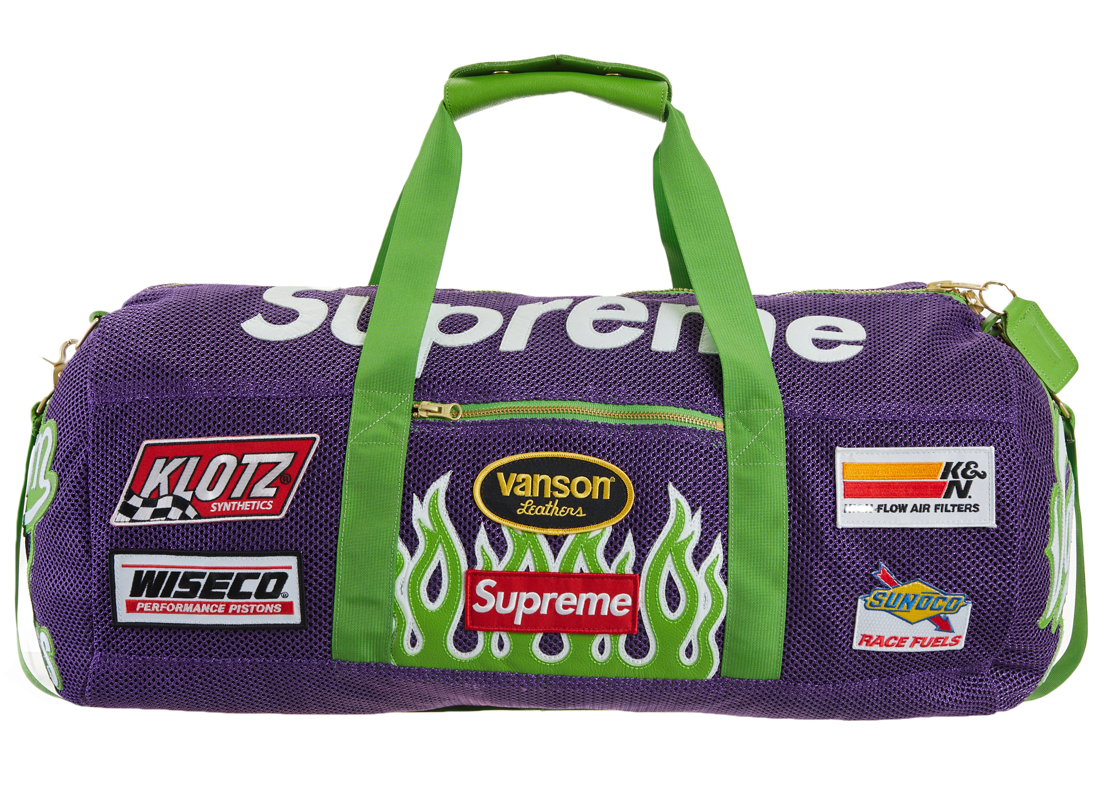 Supreme Vanson Leathers Cordura Mesh Duffle Bag Purple - SS22