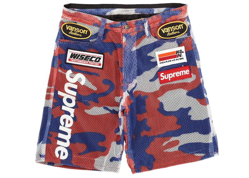 Supreme Vanson Leathers Cordura Mesh Short Red Camo