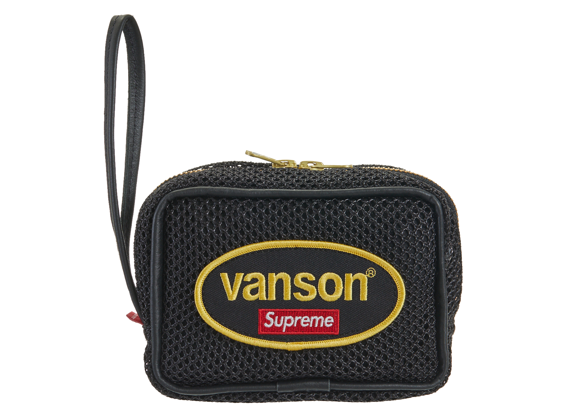 Supreme Vanson Leathers Cordura Mesh Wrist Bag Black