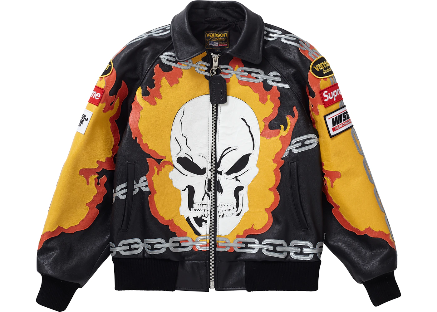 Supreme Vanson Leathers Ghost Rider Jacket Black Men's - SS19 - US