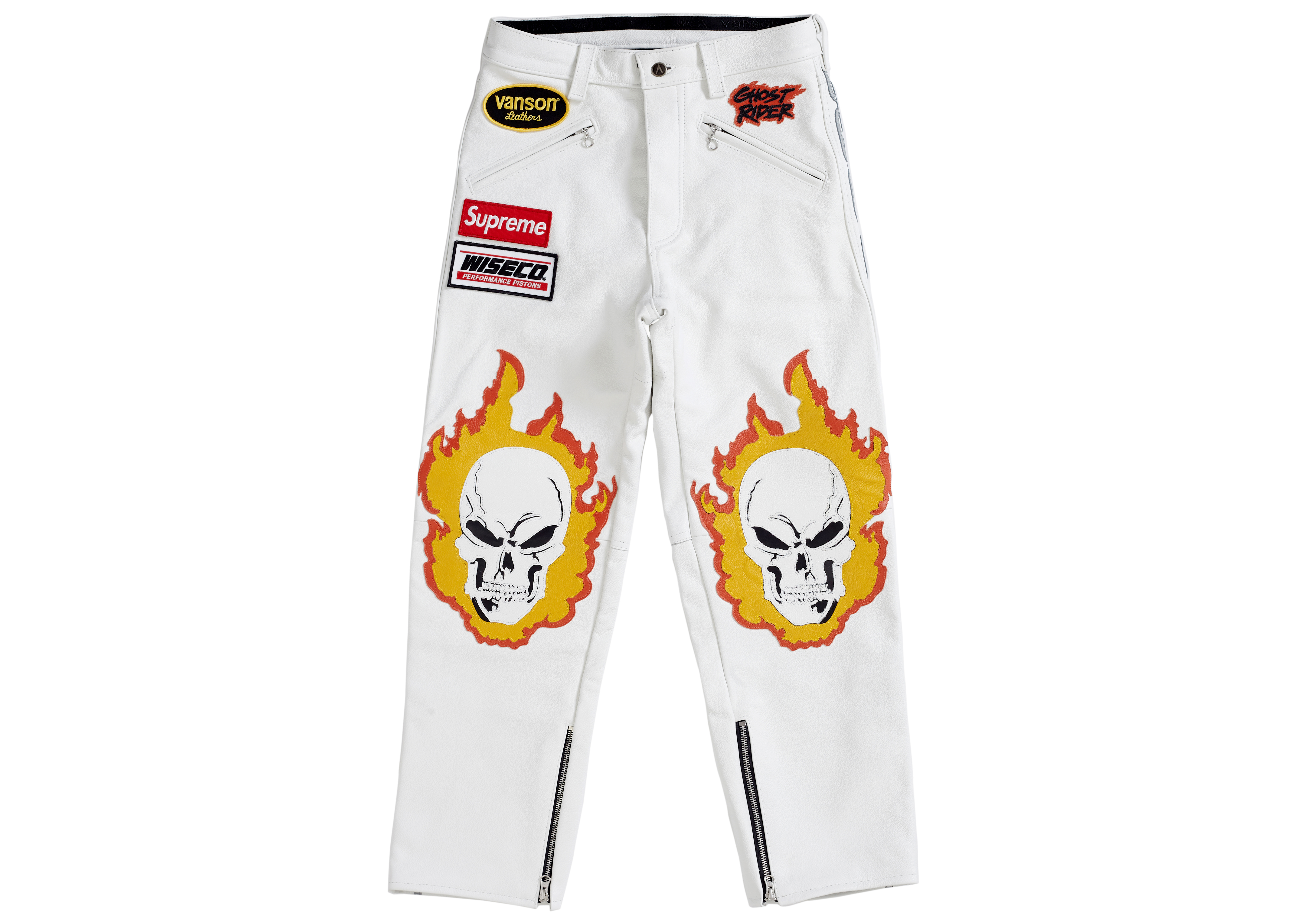 Supreme Vanson Leathers Ghost Rider Pant White