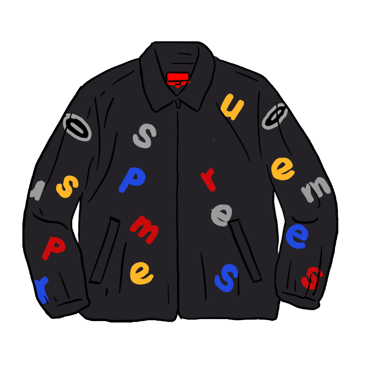 Supreme Vanson Leathers Letters Cordura Jacket Black