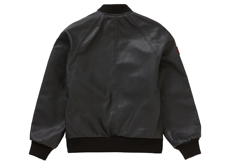 Supreme Vanson Leathers Perforated Bomber Jacket Black