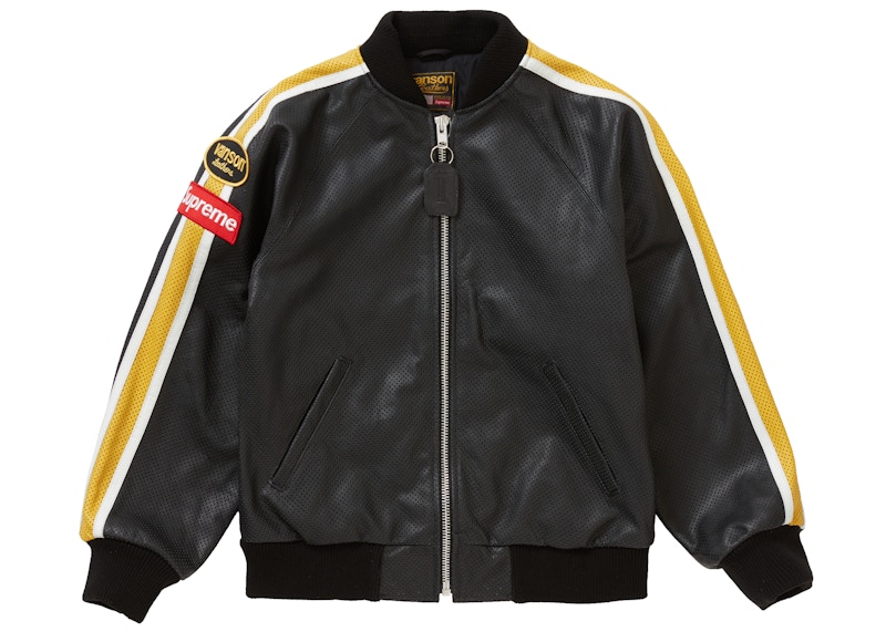 Supreme Vanson Leathers Perforated Bomber Jacket Black - SS20