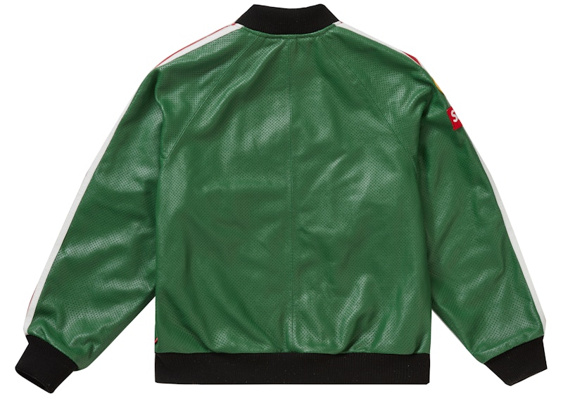 Supreme Vanson Leathers Perforated Bomber Jacket Green Men's