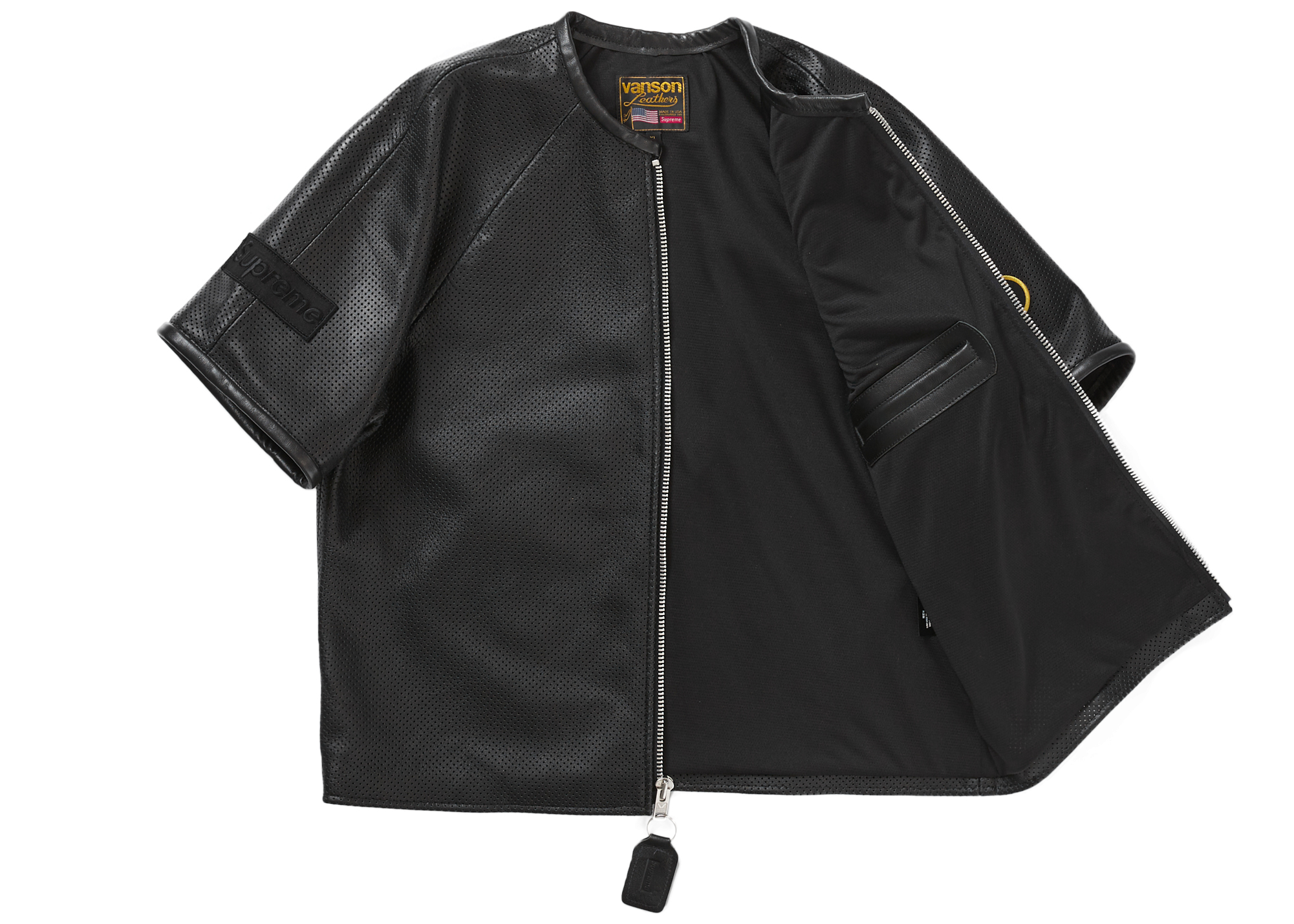 Supreme Vanson Leathers S/S Racing Jacket Black Men's - SS23 - US