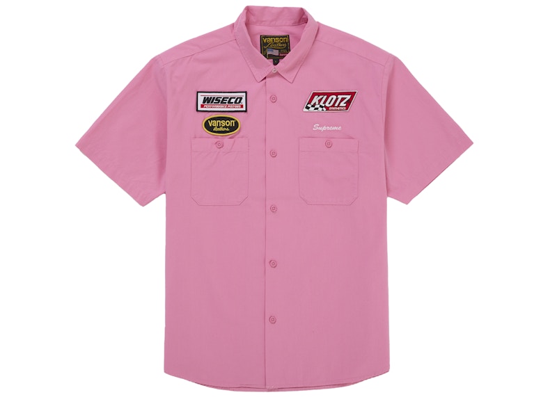 Supreme Vanson Leathers S/S Work Shirt Pink Men's - US