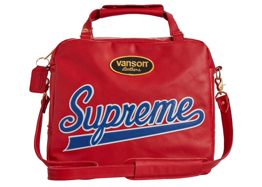 Pre-owned Supreme Vanson Leathers Spider Web Bag Red
