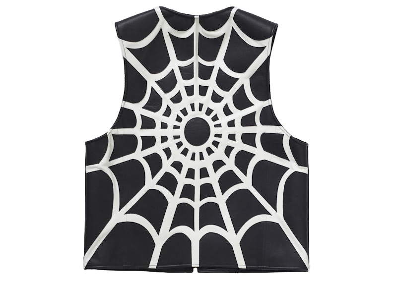 Supreme Vanson Leathers Spider Web Vest Black Men's - SS21 - US