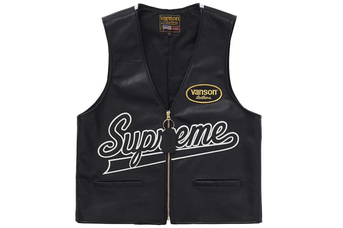Pre-owned Supreme Vanson Leathers Spider Web Vest Black