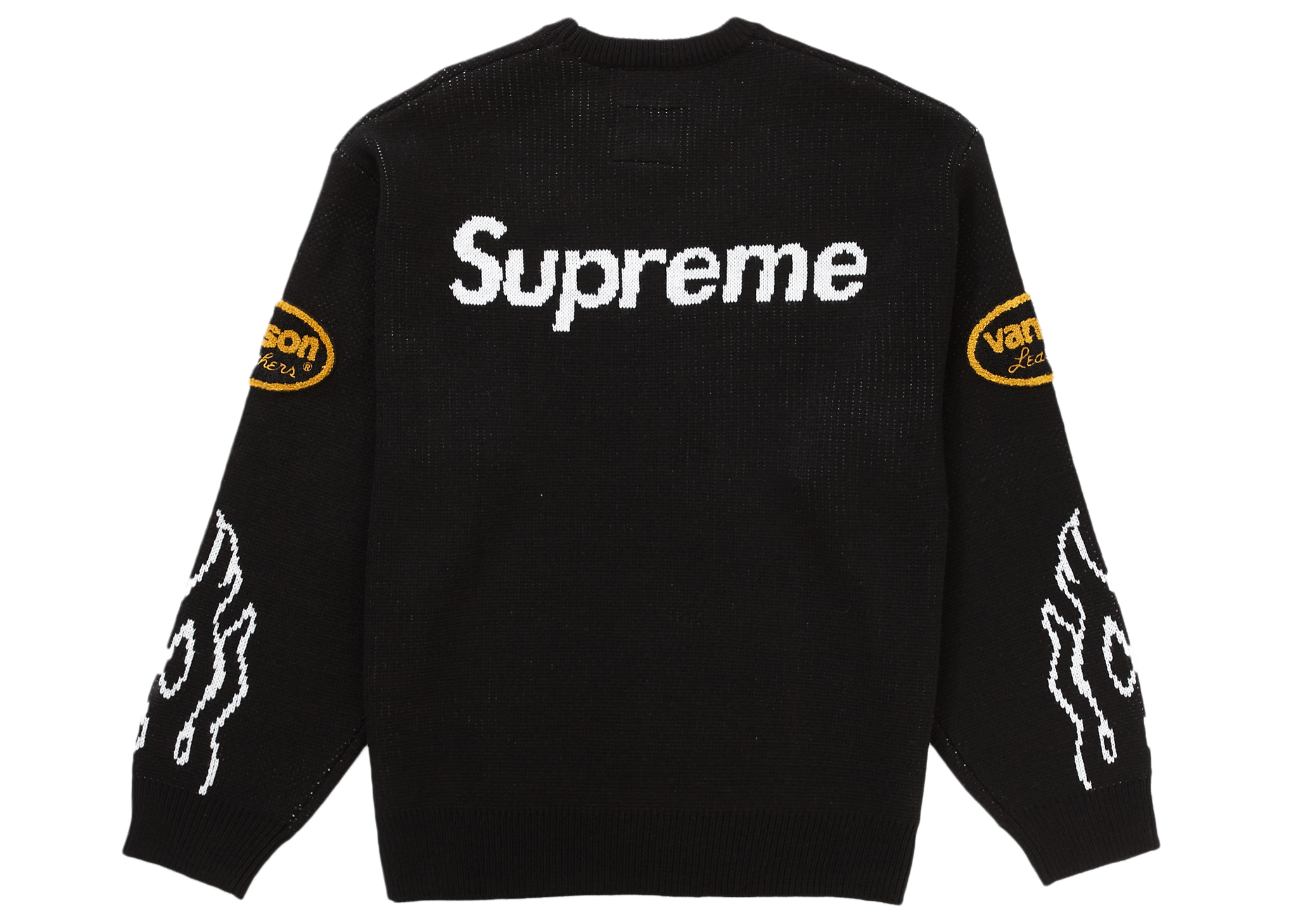Supreme Vanson Leathers Sweater Black メンズ - SS22 - JP