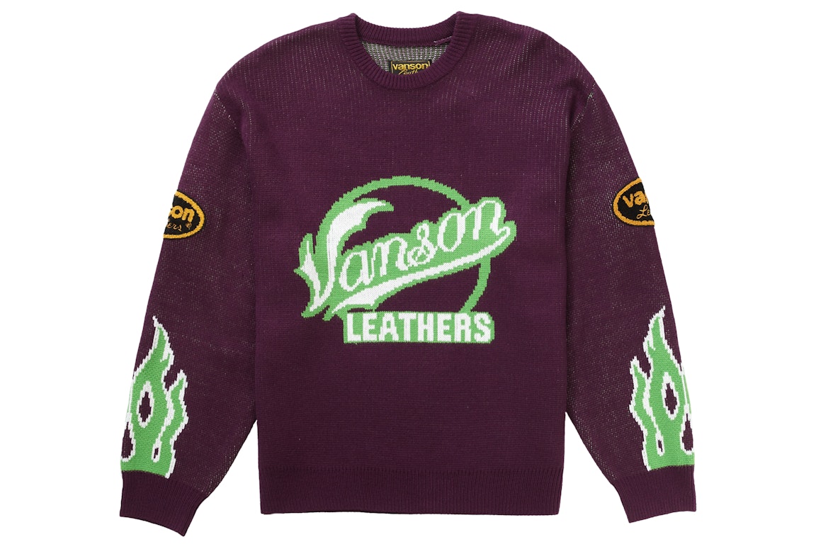 Pre-owned Supreme Vanson Leathers Sweater Purple