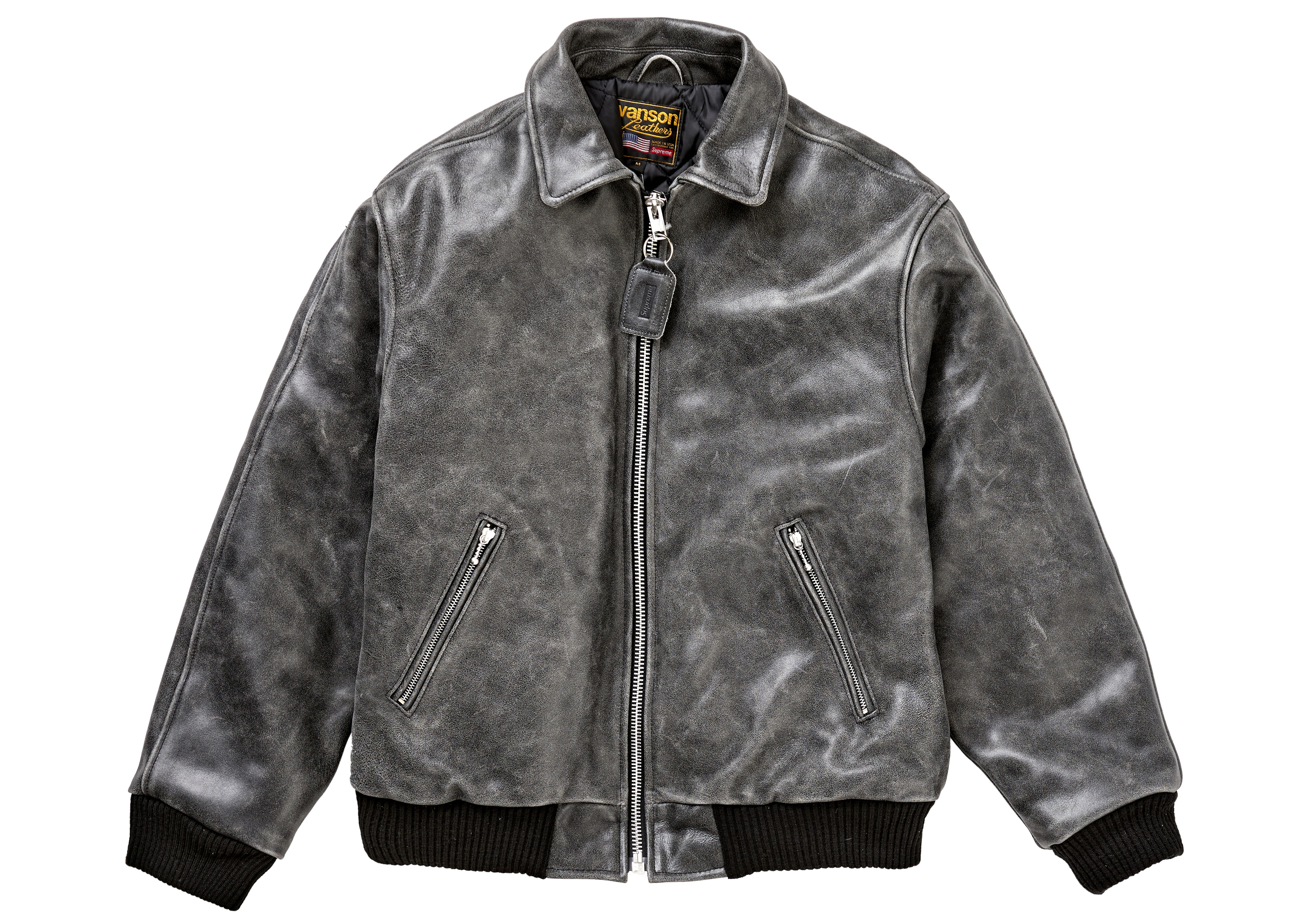Supreme Vanson Leathers Worn Leather Jacket Black メンズ - FW20 - JP