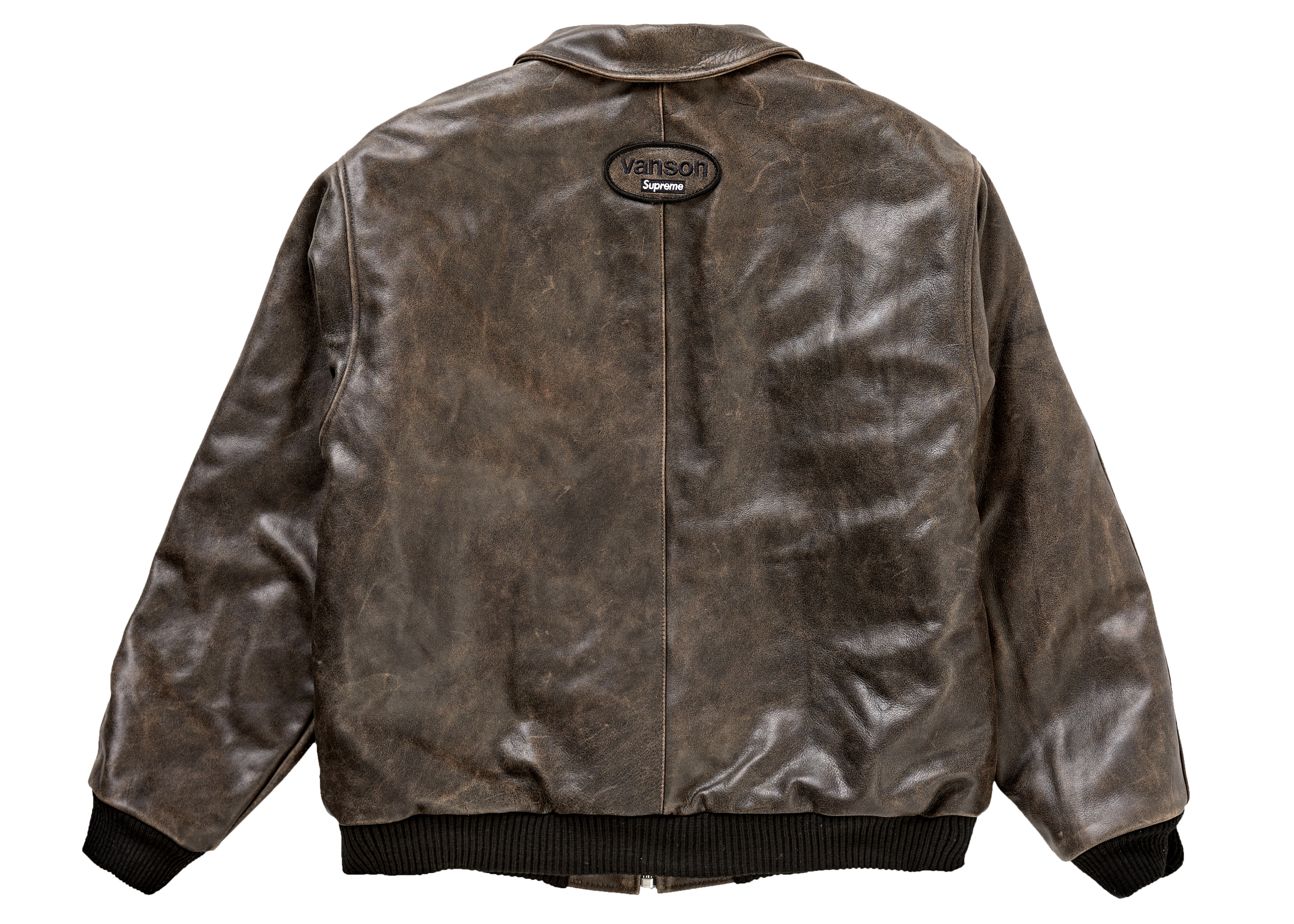 Supreme Vanson Leathers Worn Leather Jacket Brown Men's - FW20 - US