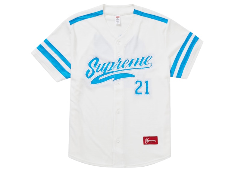 Supreme Vertical Logo Baseball Jersey Black/Red Men's - FW18 - US