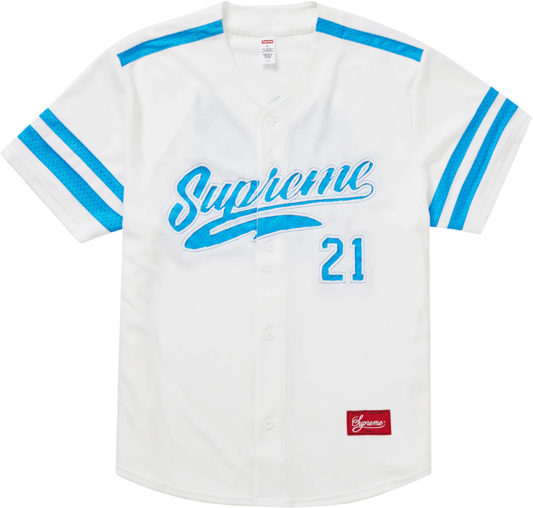 Supreme Nike Leather Baseball Jersey White