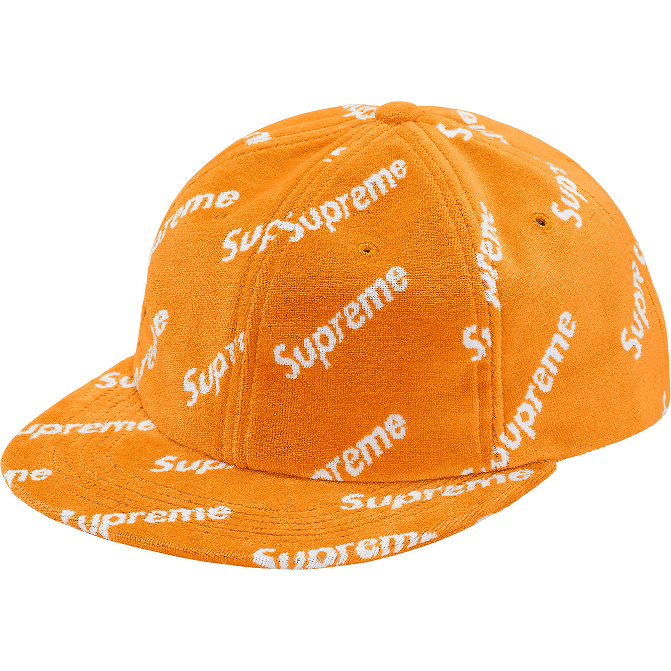 Supreme Velour Diagonal Logo 6-Panel Marigold - FW17 - US