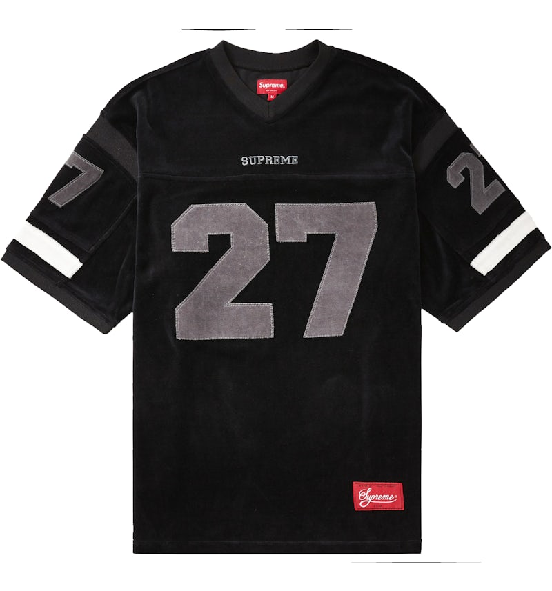 Supreme Velour Football Jersey Black Men's FW19 US