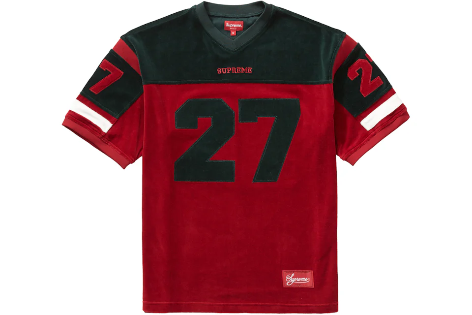 Supreme Velour Football Jersey Red