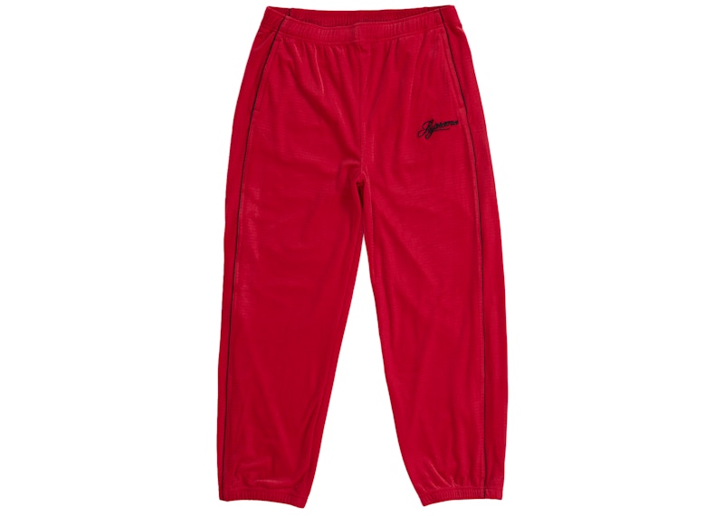 Supreme Velour Mesh Track Pant Red Men's - SS26 - GB